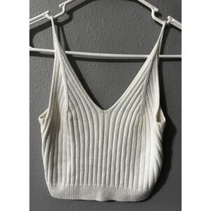 MOE EVA Cropped Tank Sweater Size Small White Sleeveless